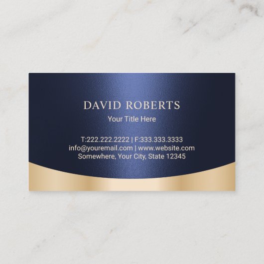 実在エステートモダンハウスロゴネイビーブルー&金ゴールド 名刺 (裏面)