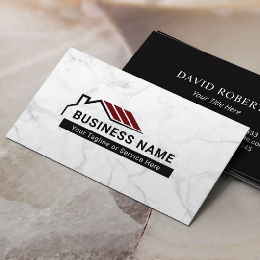 実在エステートレッドルーフハウスロモダンゴ大理石 名刺