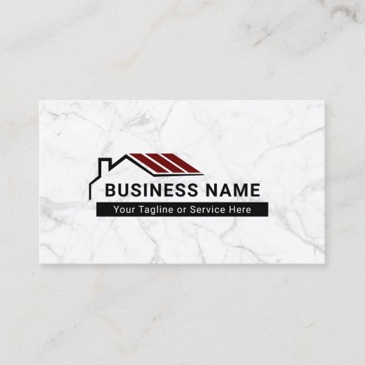 実在エステートレッドルーフハウスロモダンゴ大理石 名刺 (正面)