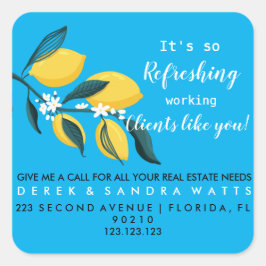 実在エステートレモンサマーポップ・アートのバイカードマウスマット スクエアシール