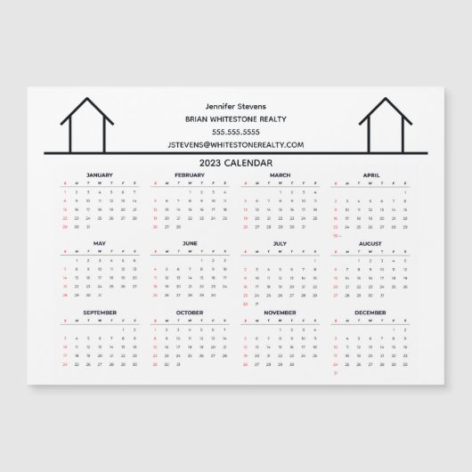 実在エステート会社カスタム2023カレンダーマグネット (正面)
