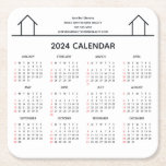 実在エステート会社カスタム2024カレンダーマグネット スクエアペーパーコースター<br><div class="desc">このモダン不動産仲介業者2024年カレンダコースターカスタムは、シックなタイポグラフィのエージェント名の下にあなたの実社名で作られる。このミニマルな白黒のカレンダー項目は、家のシンプルスケッチラインを備えている。コンテンポラリーマーケティングギフトは実在家庭に買働くエスティ救済スエージェントのため。</div>