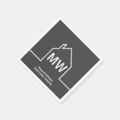 実在エステーパーソナライズされたト会社灰色不動産仲介業者 スタンダードカクテルナプキン (角)