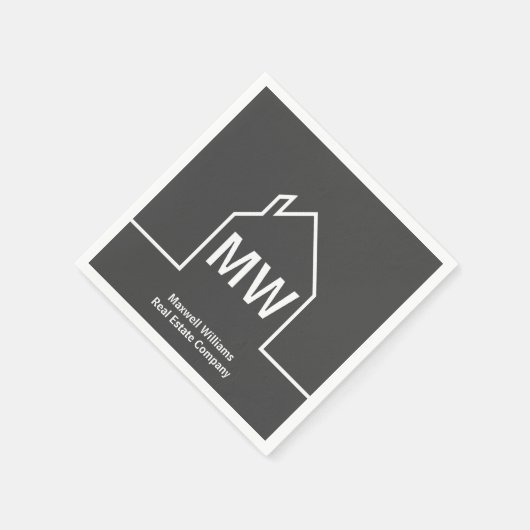 実在エステーパーソナライズされたト会社灰色不動産仲介業者 スタンダードカクテルナプキン (角)