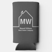 実在エステーパーソナライズされたト会社灰色不動産仲介業者 スリム缶クーラー (裏面)