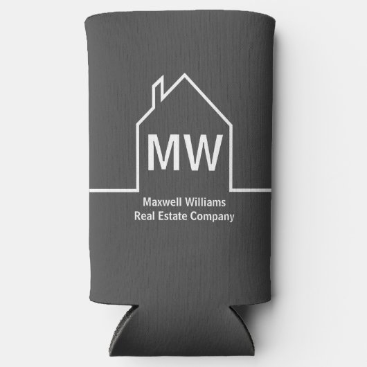 実在エステーパーソナライズされたト会社灰色不動産仲介業者 スリム缶クーラー (正面)