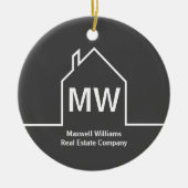 実在エステーパーソナライズされたト会社灰色不動産仲介業者 セラミックオーナメント (正面)