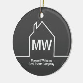 実在エステーパーソナライズされたト会社灰色不動産仲介業者 セラミックオーナメント (左)