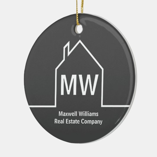 実在エステーパーソナライズされたト会社灰色不動産仲介業者 セラミックオーナメント (左)