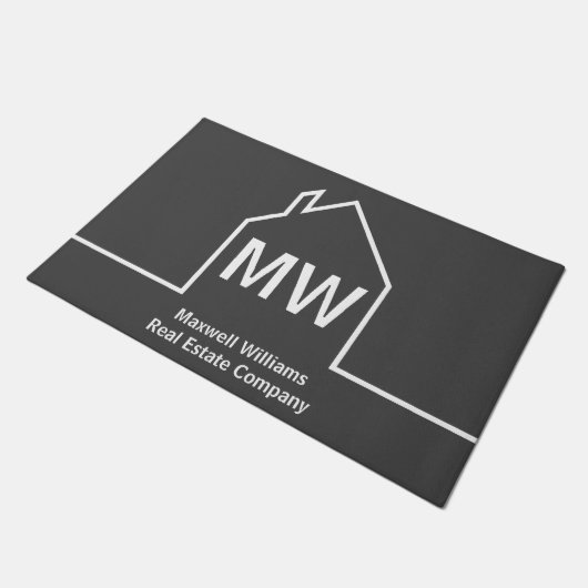 実在エステーパーソナライズされたト会社灰色不動産仲介業者 ドアマット (アングル)