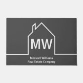 実在エステーパーソナライズされたト会社灰色不動産仲介業者 ドアマット (正面)