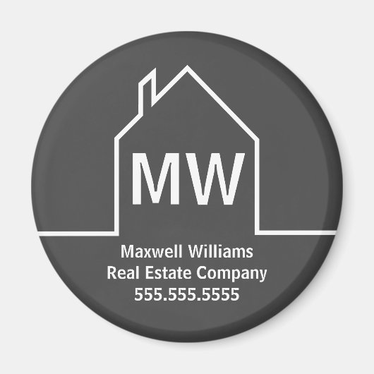 実在エステーパーソナライズされたト会社灰色不動産仲介業者 マグネット (正面)
