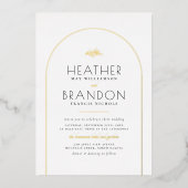 実在エレガント・タイポグラフィ・フォト結婚ズ 箔招待状 (正面)