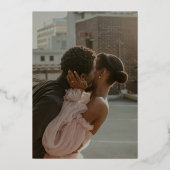 実在エレガント・タイポグラフィ・フォト結婚ズ 箔招待状 (裏面)