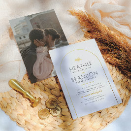 実在エレガント・タイポグラフィ・フォト結婚ズ 箔招待状