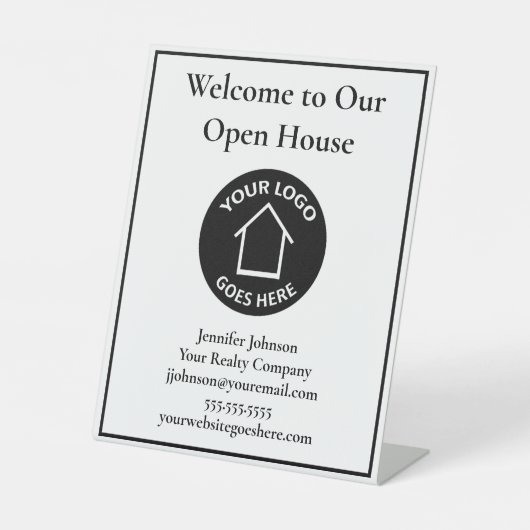 実在カスタムロゴオープンハウスウェルカム 台座サイン (正面)