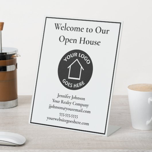 実在カスタムロゴオープンハウスウェルカム 台座サイン (インサイチュ)