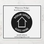 実在カスタムロゴ不動産仲介業者マーケティング スパークリングワインラベル (シングルラベル)