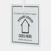 実在カスタムロゴ不動産仲介業者 ガラスオーナメント (正面左)