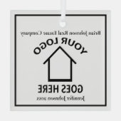 実在カスタムロゴ不動産仲介業者 ガラスオーナメント (裏面)