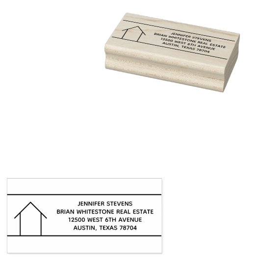 実在カスタム不動産仲介業者差出人住所 ラバースタンプ (押印)