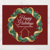 実在カスタム会社のエレガントクリスマスパーティー スパークリングワインラベル (シングルラベル)