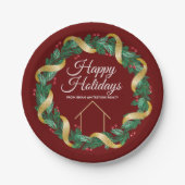 実在カスタム会社のエレガントクリスマスパーティー ペーパープレート (正面)