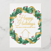 実在カスタム会社のエレガントクリスマス金ゴールド 箔シーズンカード (正面)