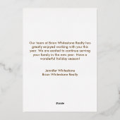 実在カスタム会社のエレガントクリスマス金ゴールド 箔シーズンカード (裏面)