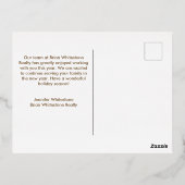 実在カスタム会社のエレガントクリスマス金ゴールド 箔シーズンポストカード (裏面)