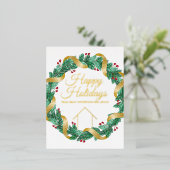 実在カスタム会社のエレガントクリスマス金ゴールド 箔シーズンポストカード (立ち正面)