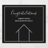 実在カスタム引っ越し祝いパーティー スパークリングワインラベル (シングルラベル)