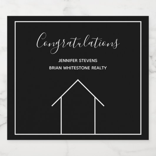 実在カスタム引っ越し祝いパーティー スパークリングワインラベル (シングルラベル)