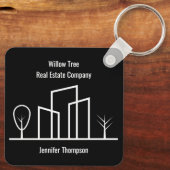 実在カスタム白黒建物 キーホルダー (裏面)