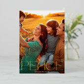 実在カスタム金ゴールド文字Peace Christmas写真 箔シーズンカード (立ち正面)