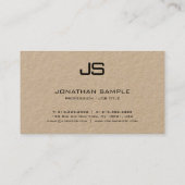 実在クラフト紙モダンテンプレートモエレガントノグラム 名刺 (裏面)