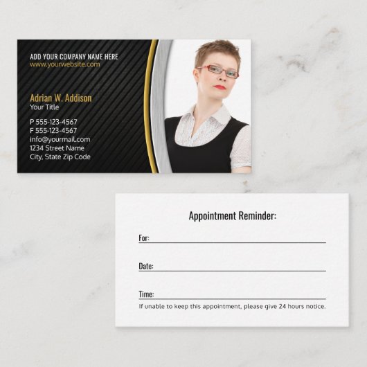 実在クリエイティブ写真モダン保険募集人 予約カード (正面/裏面)