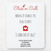 実在クリック財産またはマーケティングギフトに電話ポップ・アートのする マウスパッド (正面)