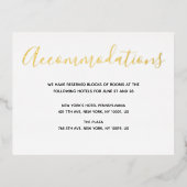 実在ゴールドフォイル結婚スクリプトの宿泊カード 箔招待状ポストカード (正面)