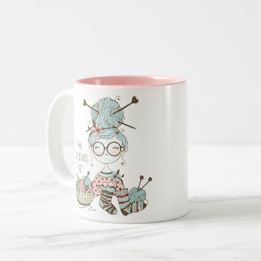 実在ジマニット可愛いお洒落おもしろい編み物 ツートーンマグカップ (正面左)