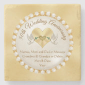 実在ストーンパーソナライズされた50周年コースター ストーンコースター (正面)