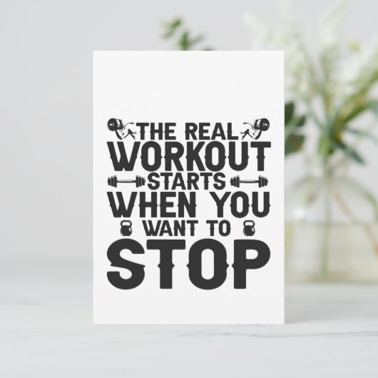 実在トレーニングはギフトしたい時に始まストップる サンキューカード (スタンド正面)