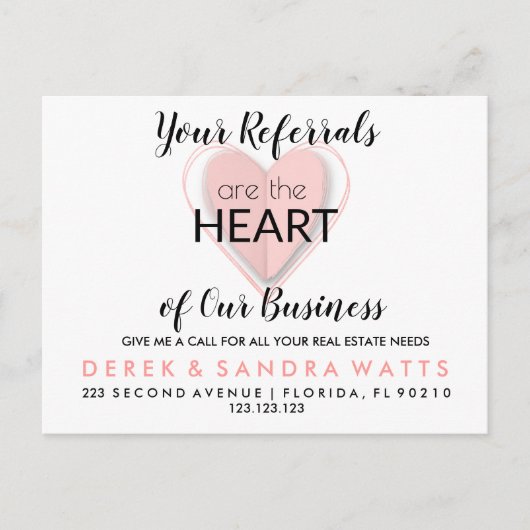 実在ハッピーバレンタインデー通知位置 案内ポストカード (正面)