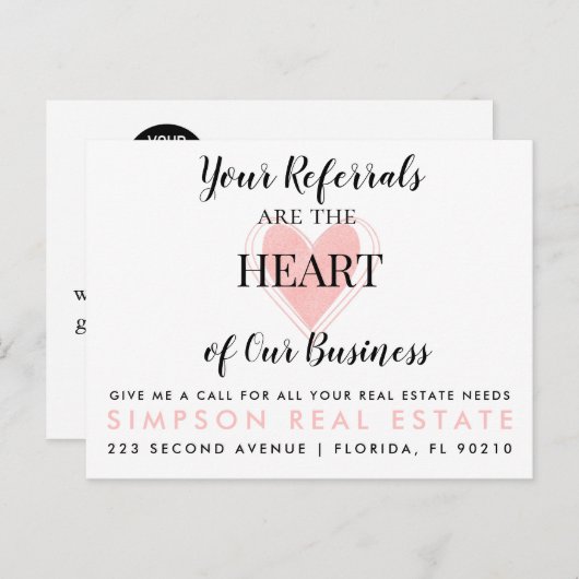 実在ハッピーバレンタインデー通知位置 案内ポストカード (正面/裏面)