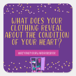 実在ハートTシャツの衣類 スクエアシール