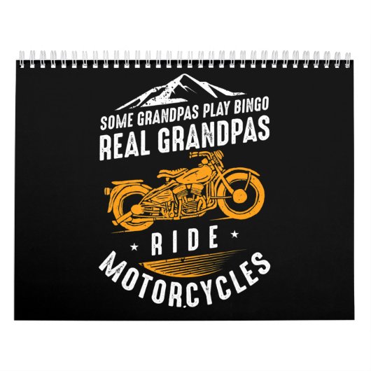 実在バイクもしくは自転車に乗る人向けGrandpas Ride Motorcycles Gift カレンダー (カバー)