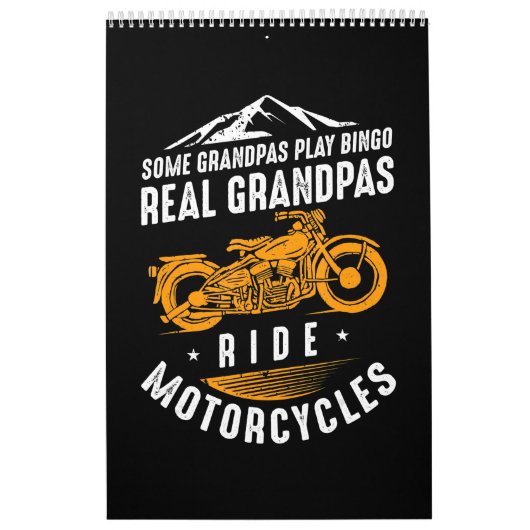 実在バイクもしくは自転車に乗る人向けGrandpas Ride Motorcycles Gift カレンダー (カバー)