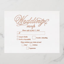 実在バラゴールドフォイルエレガントラグジュアリーウェディングRSVP