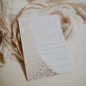 実在バラゴールドフォイルドレスブライダルシャワーモダン 箔招待状