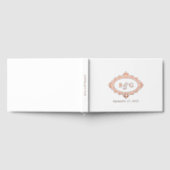 実在バラゴールドフォイルリースエレガントホワイト結婚ズ ゲストブック (全面)